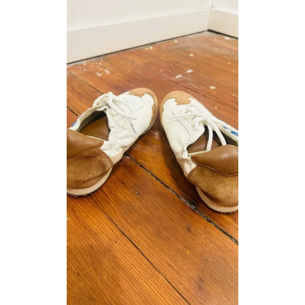 TORY BURCH Bellflower Blue Ivory Leather Suede Active Tory Sneakers size 6.5